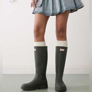 Hunter Olive Green Tall Rain Boots